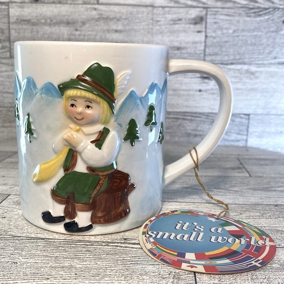 It's A Small World Disney Japan Vintage 3D Coffee Mug Alps Boy w/Tag {RARE} - Picture 1 of 11